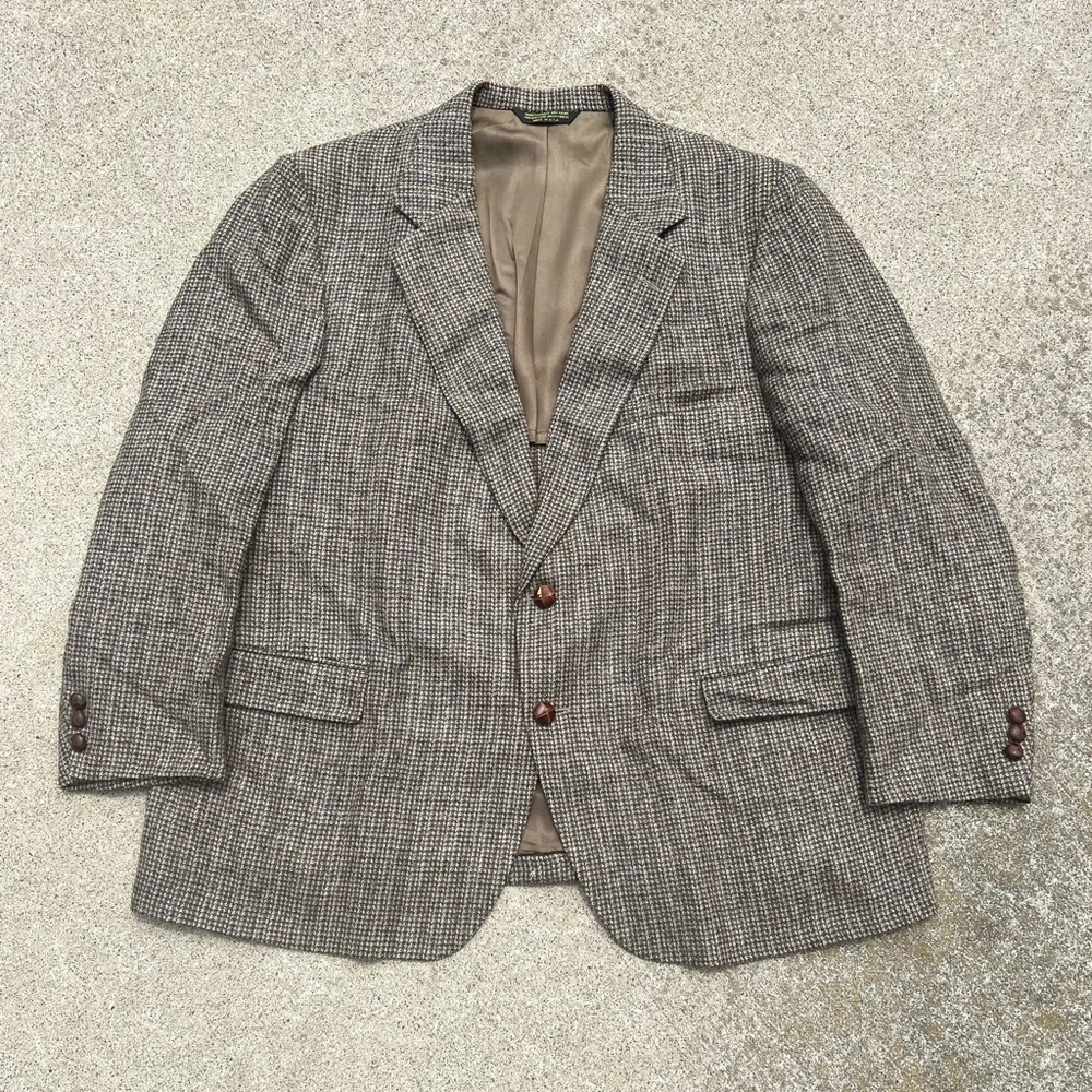 Vtg Christopher Hart Plaid Wool Tweed Blazer 44 Old‎ Money Preppy Sport Coat